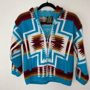 Tejidos  Ruminahai wool Multicolor Hooded sweater size 6